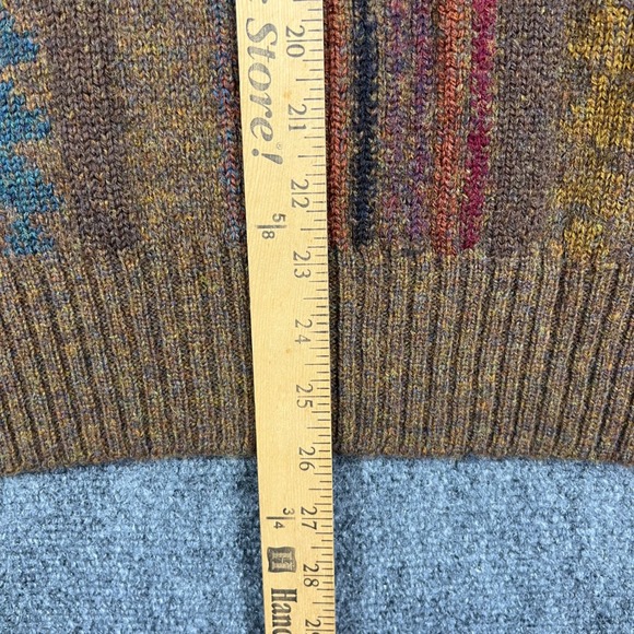 Thornton Bay Sweater Mens L Brown Plaid Shetland Wool Made in England Vintage - Picture 4 of 5